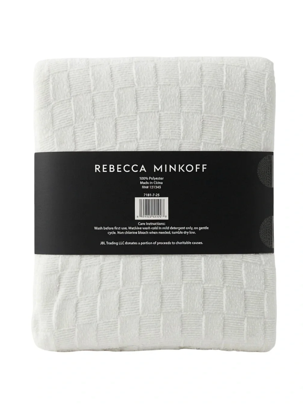 Rebecca Minkoff Oversized Chenille Knit Throw Blanket White 50” x 70” NWT